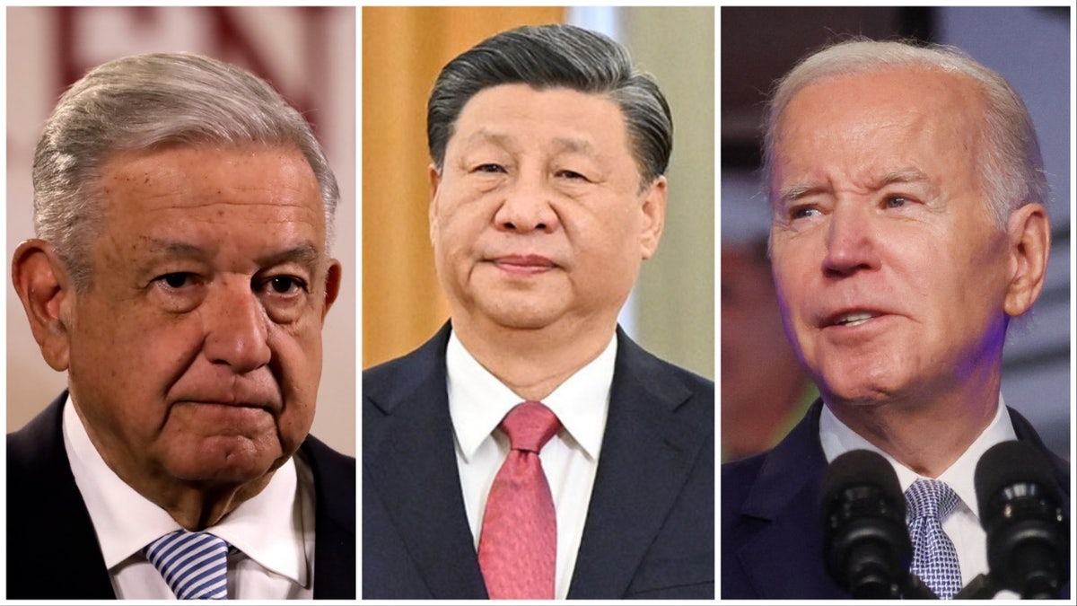 Lopez Obrador, Xi Jingping, and Biden in a three-way split
