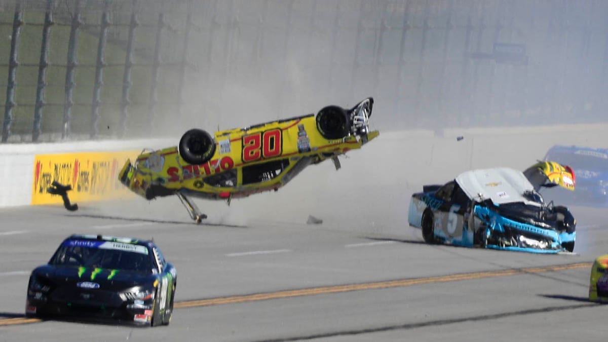 NASCAR's Blaine Perkins transported to hospital after car rolls six