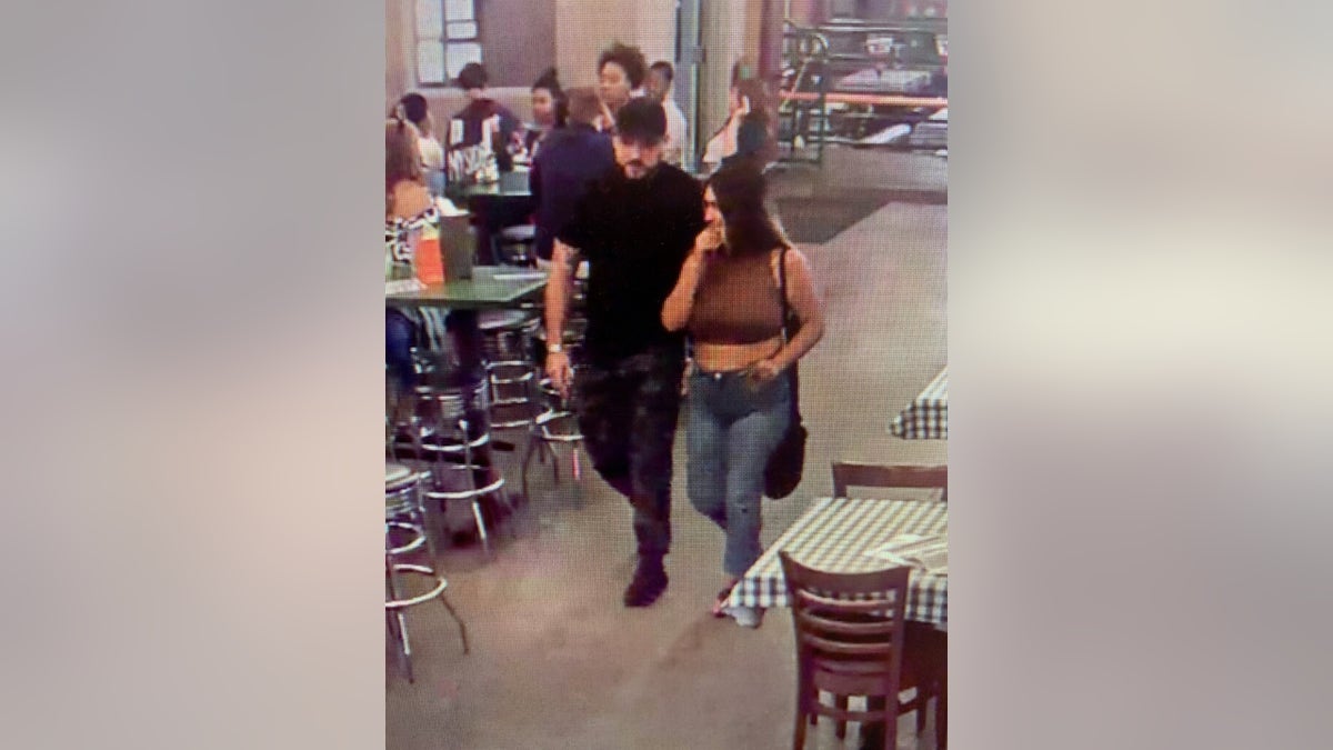 Surveillance footage pictures Aguirre and his date