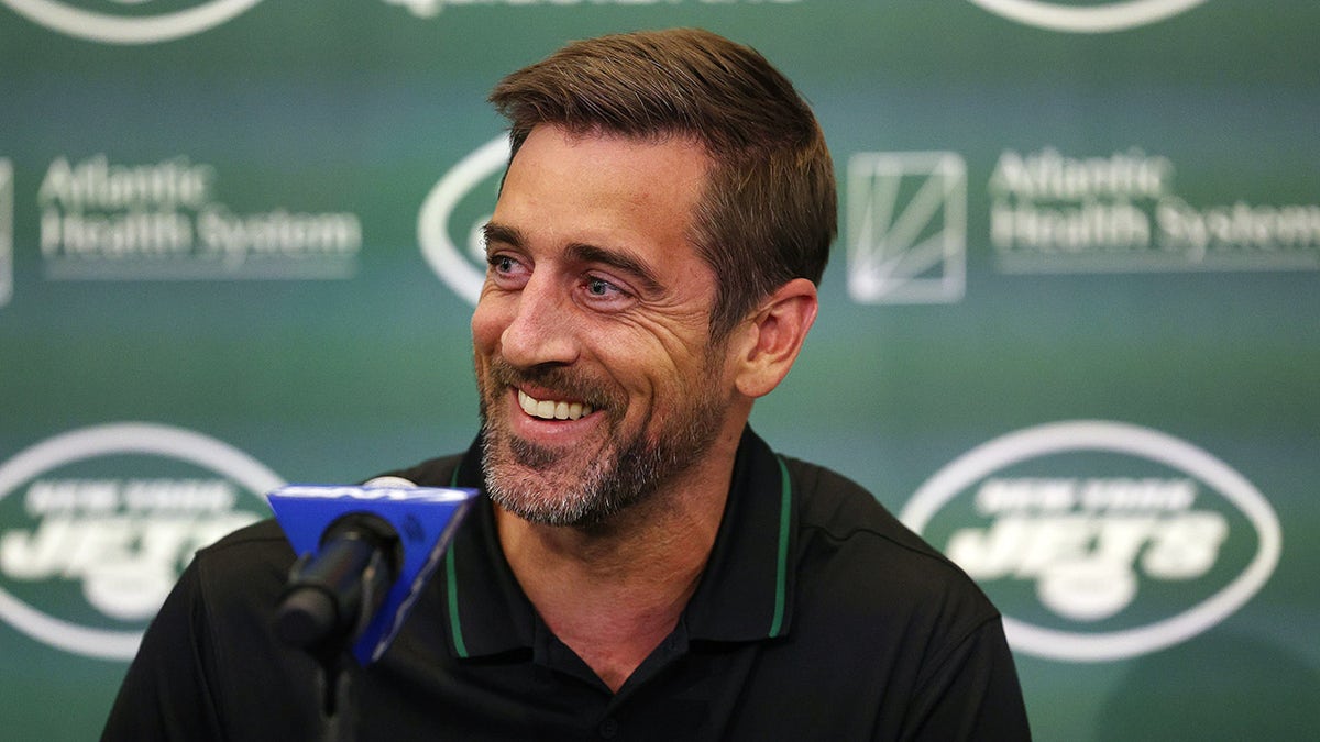 Aaron Rodgers at jets conference