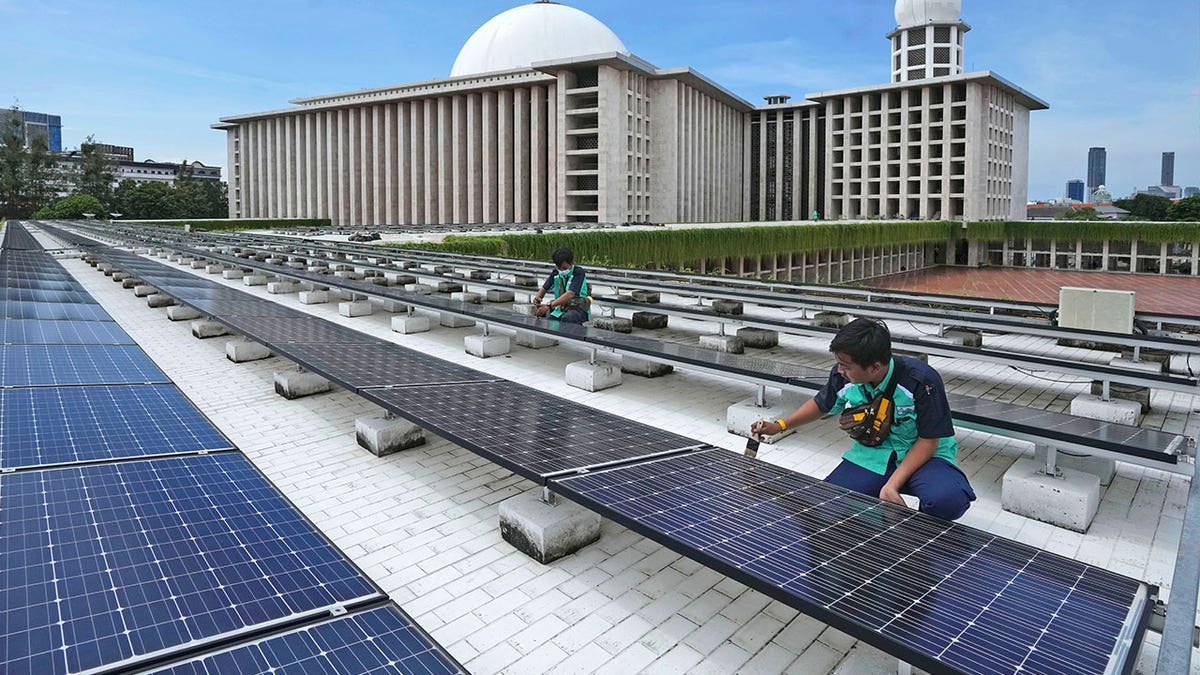 Solar panels on mosque