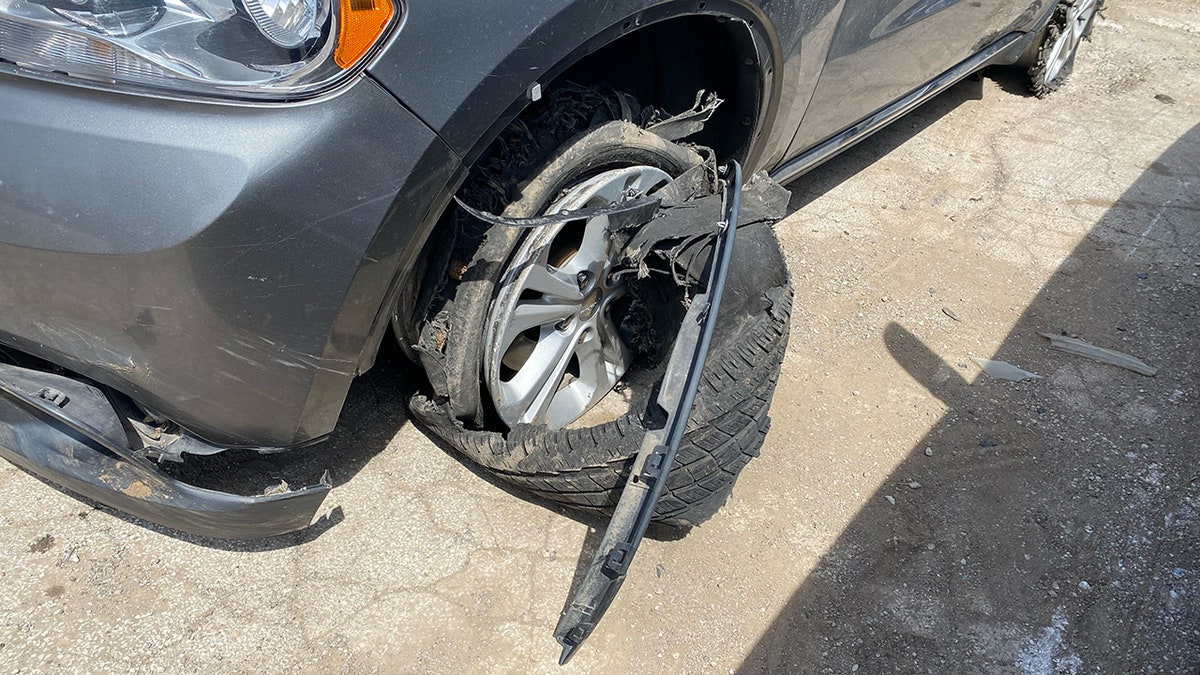 tire slashed