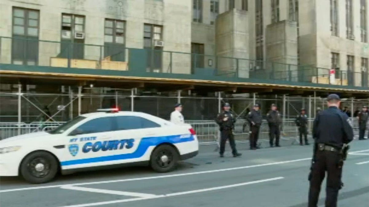 NYPD Cops outside of Manhattan court