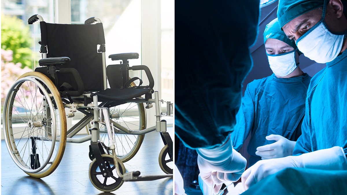 split of wheelchair and surgery