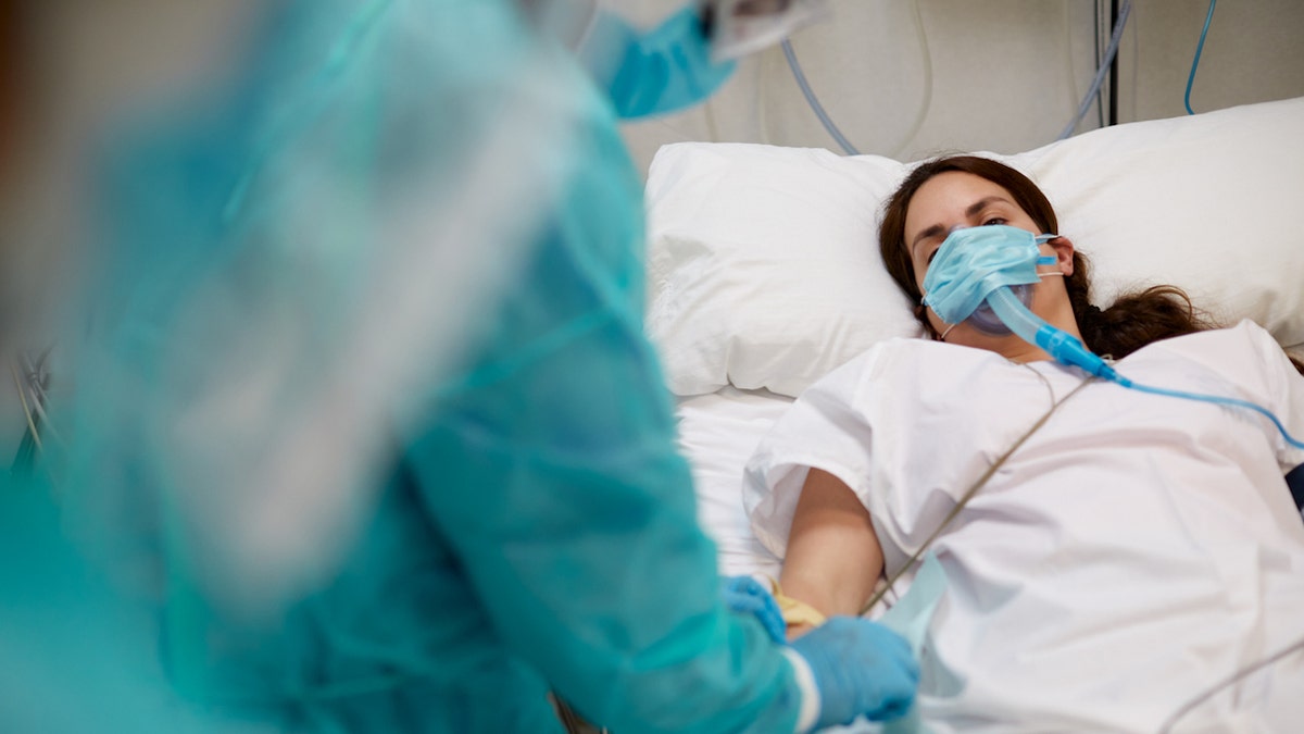 Woman in hospital