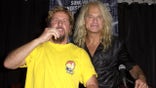 Sammy Hagar and David Lee Roth pose together at Sky Bar in Los Angeles.
