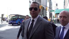 A-Rod spotted near Trump Tower as crowds await Trump's arrival for Tuesday arraignment