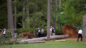 Massive trees fall at Augusta National during Masters as bad weather hammers tournament
