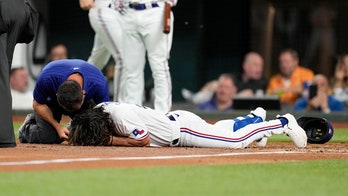 Rangers' Josh Smith hit in jaw with 88 mph pitch, taken to hospital