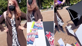 ‘Trans’ activist crashes TPUSA event in Washington, flips table: 'Get the f--- off my campus, you Nazi'