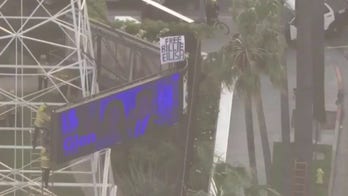 California man climbs up local news tower in Hollywood holding 'Free Billie Eilish' sign