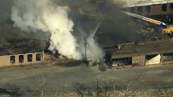 Crews battling 4-alarm warehouse fire in West Easton, Pennsylvania