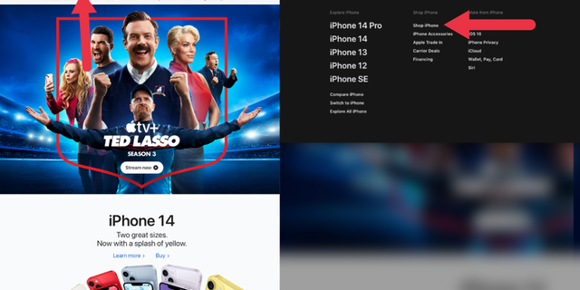Tangkapan layar desktop beranda Apple