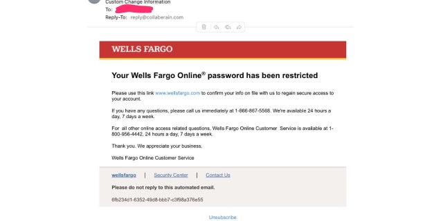 Email Wells Fargo Palsu