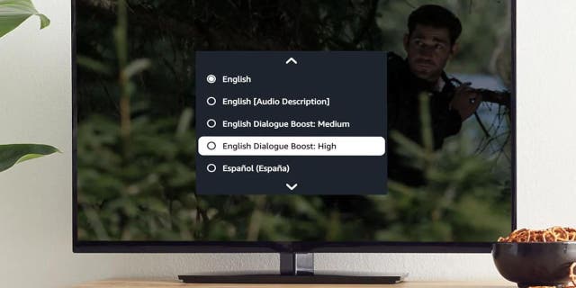 Amazon options menu screen.