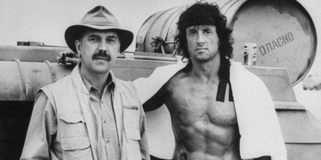 David Morrell and Sylvester Stallone as Rambo