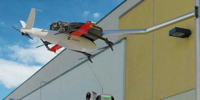 P2 Zip adalah drone yang dapat melakukan pengiriman dan dapat terbang sekitar 300 kaki di udara.