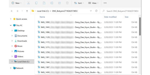 Tangkapan layar file zip malware