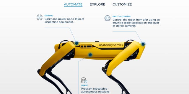 Robot dogs being used by police departments for patrol services.