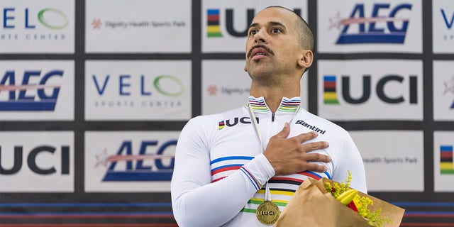 UCI Masters Track Cycling World Championships - Morning Session: Men 40-44 Time Trial Awards Ceremony at the Velo Sports Center in Carson, California, USA on September 24, 2022. 