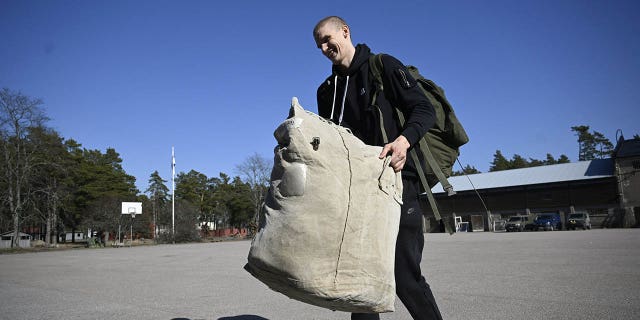 Lauri Markkanen of the Utah Jazz starts his military service at the Finnish Defense Forces Sports School in Helsinki, Finland, April 17, 2023.