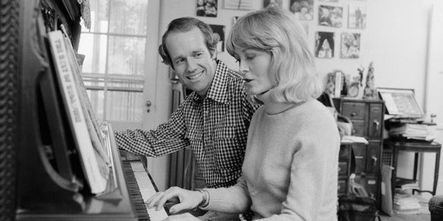 Judy Farrell and Mike Farrell at their home. The two were married from 1963 until 1983.