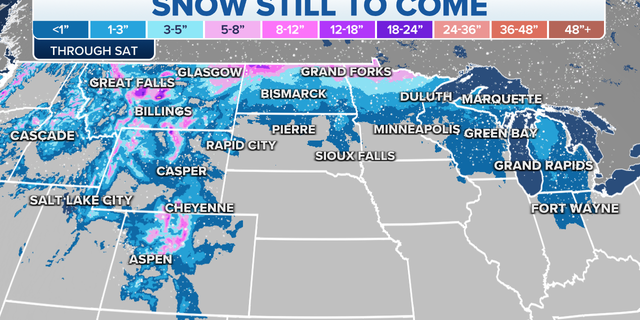 Snow still forecast through Saturday in the northern U.S.