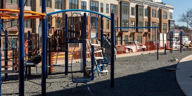 Playground in the at Graham Park on March 9, 2023, in Falls Church, Va.