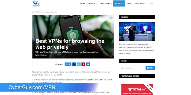 Tangkapan layar situs web CyberGuy