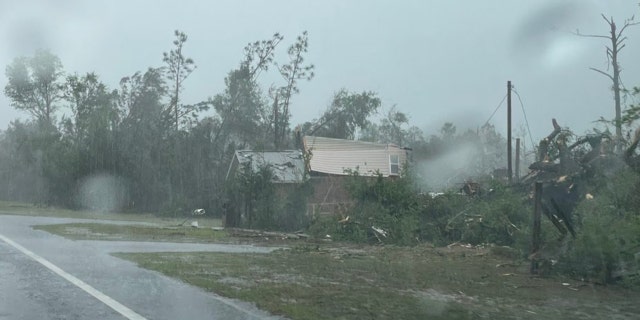 Destruction from the twister in Liberty County