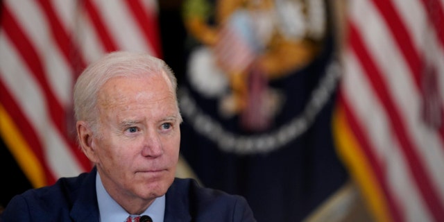 President Joe Biden takes questions from reporters during a meeting with the President's Council of Advisors on Science and Technology in the State Dining Room of the White House, Tuesday, April 4, 2023. 