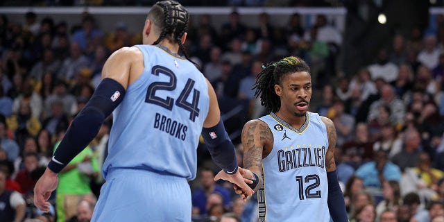 Dillon Brooks and Ja Morant high five