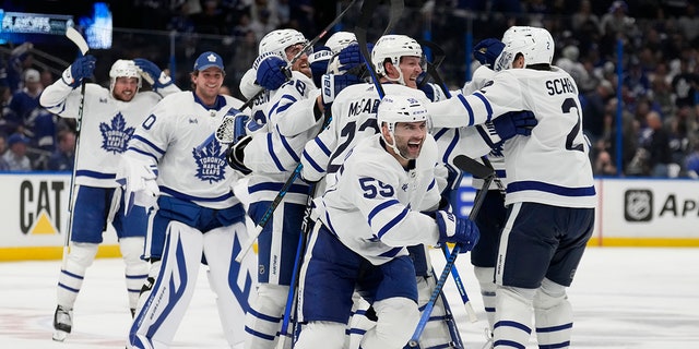 Maple Leafs celebrate series win