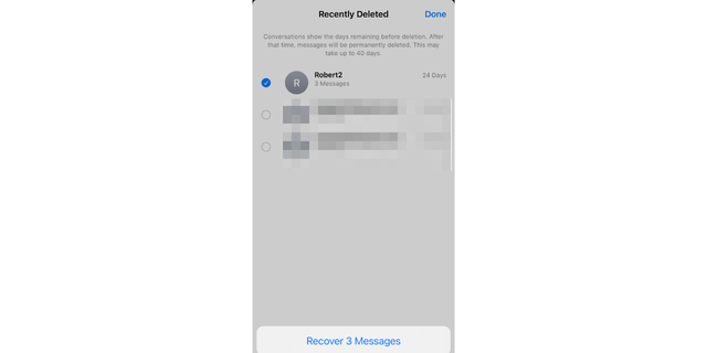 Finally, confirm the messages you'd like to recover on your iPhone.