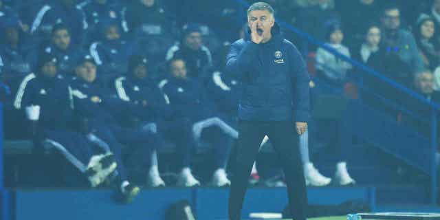 PSGs head coach Christophe Galtier is shown during the French League One soccer match between Paris Saint-Germain and Lyon in Paris, France, on April 2, 2023. Galtier is hurt "at the deepest levels" by accusations that he made racist and anti-Muslim comments at a former job.