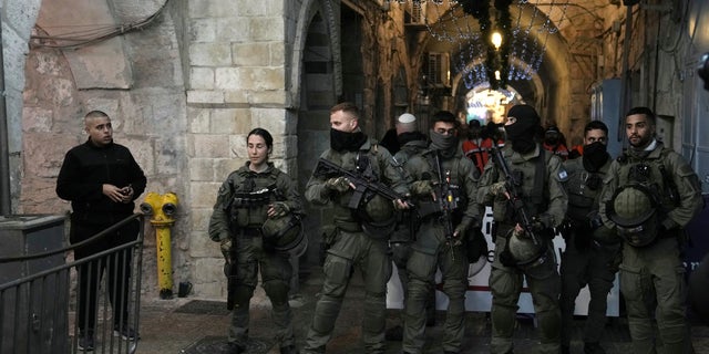 Israeli police are deployed in Jerusalem's Old City, hours after police raided the Al-Aqsa Mosque compound, Wednesday, April 5, 2023.