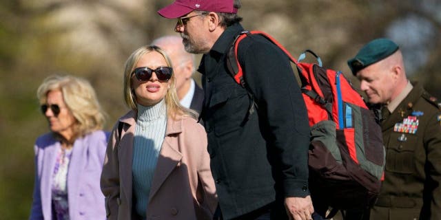 Hunter Biden walks with his family at Fort McNair on April 9, 2023.