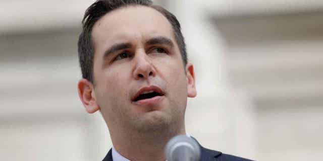 Jersey City Mayor Steve Fulop speaks during a news conference on Sept. 28, 2016, in Jersey City, New Jersey. Fulop announced on April 11, 2023, that he's running to be New Jerseys next governor.