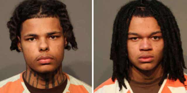 Bravon Michael Tukes, left, and Preston Walls are shown in an image provided by Polk County Jail in Iowa. The two teens have been charged in a shooting at a Des Moines alternative school. They will be tried separately, so one of the teens can testify on behalf of the other, a judge ruled on April 10, 2023.