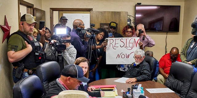 Idabel, Oklahoma,, residents call for the resignation of several McCurtain County officials at a county commissioners meeting Monday after recordings with the officials' racist comments surfaced over the weekend.