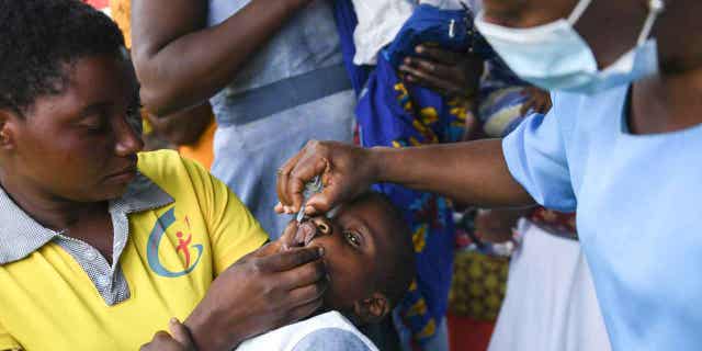 Child receiving a vaccine