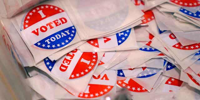 A bin of "I Voted Today"
