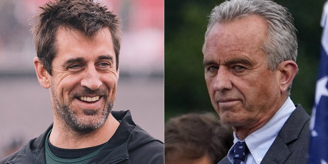 Aaron Rodgers and Robert F. Kennedy Jr.