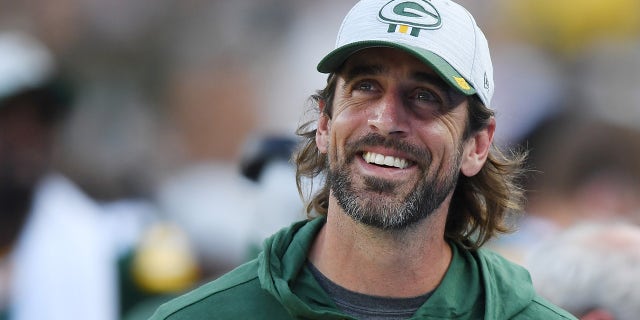 Aaron Rodgers smiles