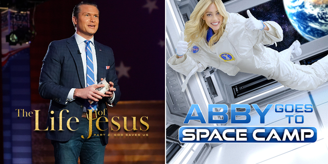 Pete Hegseth's 'The Life of Jesus Part 2: God Saves Us,' and 'Abby Goes to Space Camp' are set to debut in April, exclusively to Fox Nation subscribers.