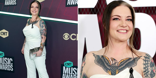 Ashley McBryde sported a strapless white jumpsuit for the ceremony in Texas.