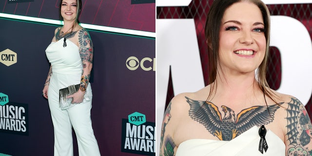 Ashley McBryde sported a strapless white jumpsuit for the ceremony in Texas.