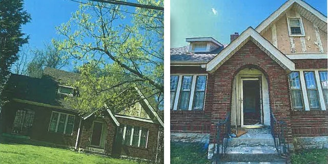 Images of Audrey Hale's Nashville home that were included in the police department's application for a search warrant. Photos from after the raid show it boarded up.