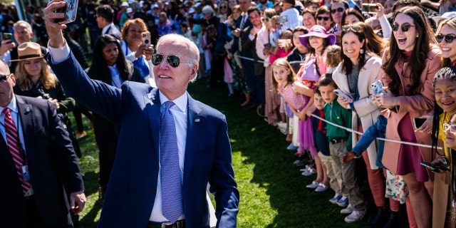 President Biden takes selfies