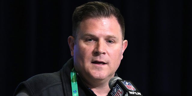 Brian Gutekunst talks at the combine